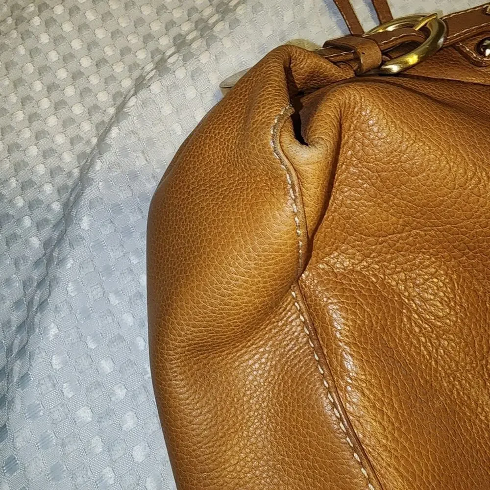 LUCE EUC COGNAC LEATHER SLOUCHY HOBO BAG
